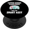 Camping Hiking Camper Adventure Nature L Camper Queens Classy Sassy And A But Smart Assy Flamingo RV PopSockets PopGrip Adesivo