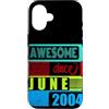 Awesome since 2004 Geburtstagsspruch Jun Custodia per iPhone 16 22 Anni Vintage 2004 nato giugno Fantastico da