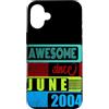 Awesome since 2004 Geburtstagsspruch Jun Custodia per iPhone 16 Plus 22 Anni Vintage 2004 nato giugno Fantastico da