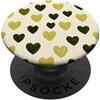 olive green Hearts Pattern Designs Carino girly minimalista Love Design || Motivo cuore verde PopSockets PopGrip Adesivo