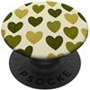 olive green Hearts Pattern Designs Carino girly minimalista Love Design || Motivo cuore verde PopSockets PopGrip Adesivo