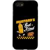 Mustard Walking A Hot Dog Retro Mascot D Custodia per iPhone SE (2020) / 7/8 Mustard's Best Friend Hot Dog stile vintage grafica divertente