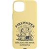 Witty Spark Apparel Custodia per iPhone 15 Plus Fuochi d'artificio perché l'omicidio è sbagliato Umorismo divertente
