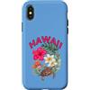 HAWAII ALOHA MAHALO ISLAND LIVING Scareb Custodia per iPhone X/XS HAWAII con HIBISCUS E HONU TURTLE