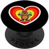 Rock Hyrax Designs And Gifts Graziosa bandiera arcobaleno per San Valentino con cuore innamorato, per uomini, donne, bambini PopSockets PopGrip Adesivo