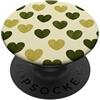 olive green Hearts Pattern Designs Carino girly minimalista Love Design || Motivo cuore verde PopSockets PopGrip Adesivo