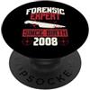 True Crime Merch for Investigative Crime Esperto forense dalla nascita 2008 Compleanno a tema crimine vero PopSockets PopGrip Adesivo