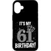 Funny Birthday Gifts for Men Women 61th Custodia per iPhone 16 Plus È il mio 61° compleanno regali per uomini donne 61 anni