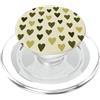olive green Hearts Pattern Designs Carino girly minimalista Love Design || Motivo cuore verde PopSockets PopGrip per MagSafe