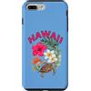 HAWAII ALOHA MAHALO ISLAND LIVING Scareb Custodia per iPhone 7 Plus/8 Plus HAWAII con HIBISCUS E HONU TURTLE
