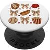 Cool Retro Baseball Love Graphic Coquett Fiocchi vintage stile baseball coquette fiocco snack cuori PopSockets PopGrip Adesivo
