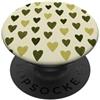 olive green Hearts Pattern Designs Carino girly minimalista Love Design || Motivo cuore verde PopSockets PopGrip Adesivo