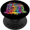 Retro 1980s Stereo Colorful Drip Paint G Boom Box anni '80 gocciolante multicolore vernice graffiti divertente grafica PopSockets PopGrip Adesivo