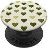 olive green Hearts Pattern Designs Carino girly minimalista Love Design || Motivo cuore verde PopSockets PopGrip Adesivo
