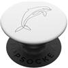 one line art one line drawing line penci One Line Art Delfino disegnato con una linea PopSockets PopGrip Adesivo