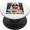 T-shirt Divertente Per Donna Trucco Umor Maglietta meglio Tardi Che Brutta Divertente Per Donna E PopSockets PopGrip Adesivo