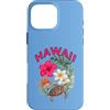 HAWAII ALOHA MAHALO ISLAND LIVING Scareb Custodia per iPhone 16 Pro Max HAWAII con HIBISCUS E HONU TURTLE
