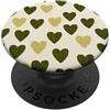 olive green Hearts Pattern Designs Carino girly minimalista Love Design || Motivo cuore verde PopSockets PopGrip Adesivo