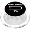 Voltaic Press Social Battery 1% Umorismo Introverso PopSockets PopGrip per MagSafe
