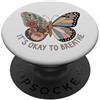 Positive Affirmation Clothing Va bene respirare farfalla floreale geometrica PopSockets PopGrip Adesivo