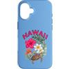 HAWAII ALOHA MAHALO ISLAND LIVING Scareb Custodia per iPhone 16 HAWAII con HIBISCUS E HONU TURTLE
