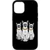 Cool 3 Hip Hop Trio Street Gold Chain Fu Custodia per iPhone 12/12 Pro Siamese Cat Rap Old School Retro Streetwear 80s 90s Tre