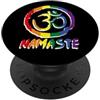 Meditation Spiritual Buddhism Hippie Bi Scudo OM LGBTQ bandiera arcobaleno Namaste Chakra Zen Yoga Gay Pride PopSockets PopGrip Adesivo
