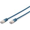 DIGITUS CAT 5e SF-UTP Patch Cable, 3m, cavo di rete LAN DSL Ethernet, PVC, AWG 26/7, blu, Cat-5e - 3 m, Cavo patch - SF-UTP - PVC