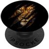 Lion Wildlife Scratch Co Fearless Lion Face Slash Rivela Occhi Artiglio Mark Wildlife Art PopSockets PopGrip Adesivo