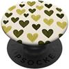olive green Hearts Pattern Designs Carino girly minimalista Love Design || Motivo cuore verde PopSockets PopGrip Adesivo