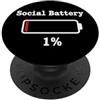 Voltaic Press Social Battery 1% Umorismo Introverso PopSockets PopGrip Adesivo