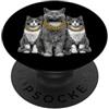 Cool 3 Hip Hop Trio Street Gold Chain Fu Cat Rap Old School Retro Streetwear anni '80 '90 Tre PopSockets PopGrip Adesivo