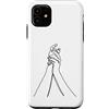 one line art one line drawing line penci Custodia per iPhone 11 Linea Continua: Mani in Armonia