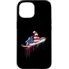 Paint Dripping Patriotic 4th of July US Custodia per iPhone 15 Snowmobile Snow Machine Snowmobiling bandiera americana USA gocciolamento