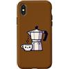 Kawaiicore Custodia per iPhone X/XS Carino Caffè Italiano Moka Kawaii Cottagecore Estetica