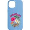 HAWAII ALOHA MAHALO ISLAND LIVING Scareb Custodia per iPhone 15 HAWAII con HIBISCUS E HONU TURTLE