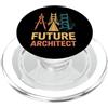 Civil Engineer Vintage Bridge Builder Dr Futuro Architetto Divertente Detto Studente di Architettura PopSockets PopGrip per MagSafe