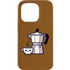 Kawaiicore Custodia per iPhone 15 Pro Carino Caffè Italiano Moka Kawaii Cottagecore Estetica