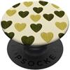 olive green Hearts Pattern Designs Carino girly minimalista Love Design || Motivo cuore verde PopSockets PopGrip Adesivo