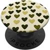olive green Hearts Pattern Designs Carino girly minimalista Love Design || Motivo cuore verde PopSockets PopGrip Adesivo