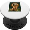 Golden Retriever Howling At The Eclipse Golden Retriever che ulula alla luna Eclissi solare totale PopSockets PopGrip Adesivo