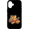 tiger rugby fierce mascot diving cartoon Custodia per iPhone 16 Tigre Rugby tuffo Cartone
