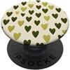 olive green Hearts Pattern Designs Carino girly minimalista Love Design || Motivo cuore verde PopSockets PopGrip Adesivo