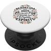 Christian Spanish Bible Verse Biblical S Bendecida por Dios Amada por Jesús Guiada por El Espiritu PopSockets PopGrip Adesivo