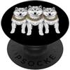 Cool 3 Hip Hop Trio Street Gold Chain Fu Shiba Inu Dog Rap Old School Retro Streetwear 80s 90s Tre PopSockets PopGrip Adesivo