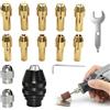 Zyrtkeriom Set di mandrini a serraggio rapido, 15 pezzi, in ottone, mandrino di ricambio da 0,8 mm a 3,2 mm, accessori compatibili con Dremel 4000, 3000, 300, 200, 100, 8200 (M7)