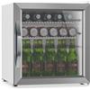 KLARSTEIN Frigo Vetrina Bibite 47L - Porta in Vetro Doppio Isolamento, LED, Temperatura 0-13°C, 2 Ripiani Removibili, Frigorifero Vetrina Bibite, Design Moderno