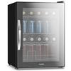 KLARSTEIN Frigo Vetrina Bibite 60L - Porta in Vetro a Specchio, LED, Temperatura 0-13°C, 4 Ripiani Regolabili, Frigorifero Vetrina Bibite, Design Moderno