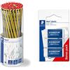 Staedtler Noris Matita Hb2, Confezione Da 50 & Mars Plastic 526 53 Gomma, 40 X 19 X 13 Mm, Confezione Da 3