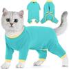 PUMYPOREITY Sphynx, Tutina per gatti per smettere di toelettare, tuta intera per gatti con copertura per gambe lunghe, zampe posteriori, antigraffio (turchese, XL)
